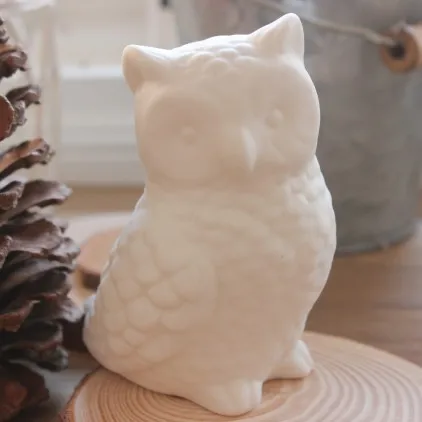 

White Ceramic Decoration Home Accessories White Owl Porcelain Home Decoration Cute Pottery Owl Figurine Desktop Decoration