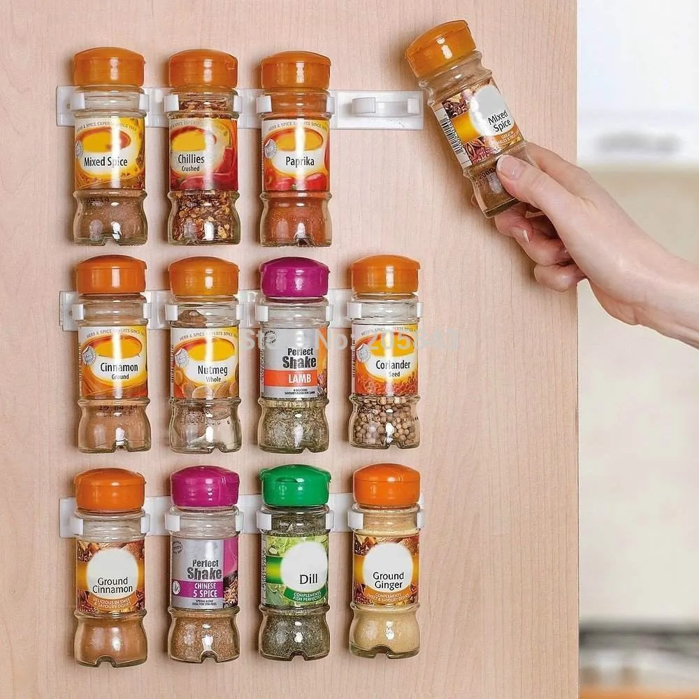 Spice Clips Organizer Rack Spice Rack Storage Wall Rack 12 Cabinet