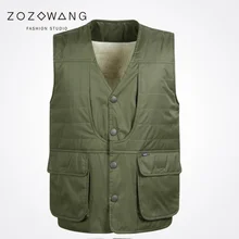 Zozowang new casual keep warm brushed winter V-Neck Single Breasted vest men plus size 3XL loose autumn winter waist coat men Zozowang new casual keep warm brushed winter V-Neck Single Breasted vest men plus size 3XL loose autumn winter waist coat men