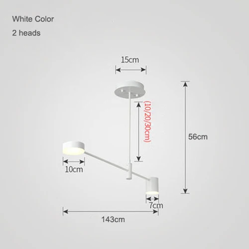 Современный светодиодный потолочный светильник в скандинавском стиле, подвесные светильники для гостиной, ресторана, спальни, люстра, освещение Lampadari Home - Цвет абажура: 2 heads white