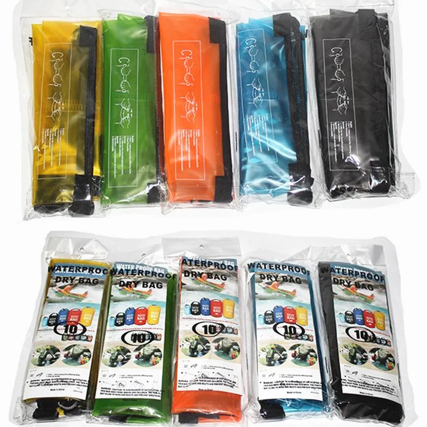 10L 20L translúcido bolsa impermeable natación bolsa seca para Canoa Kayak Rafting deportes al aire libre Camping Trekking río pesca