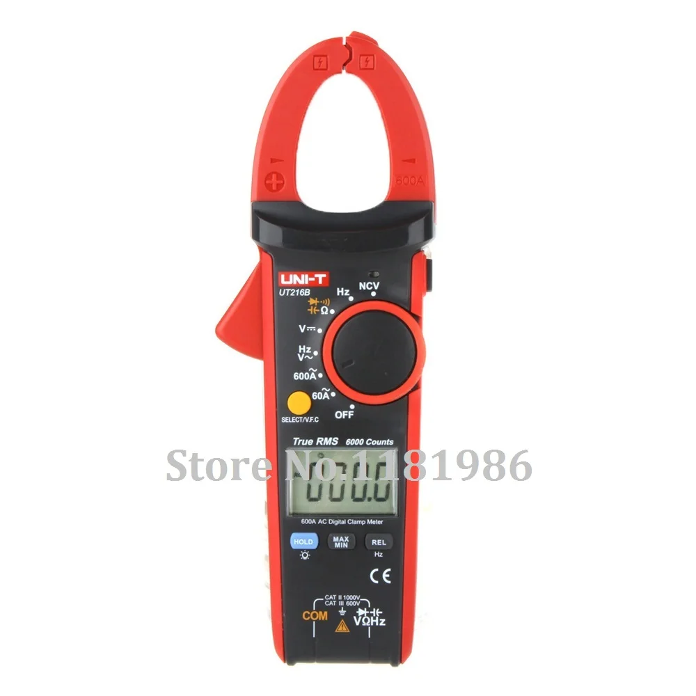 

UNI-T UT216B LCD Display 600A True RMS Digital Clamp Meters Auto Range w/ NCV V.F.C. & Frequency Current Clamp Tester Multimetro
