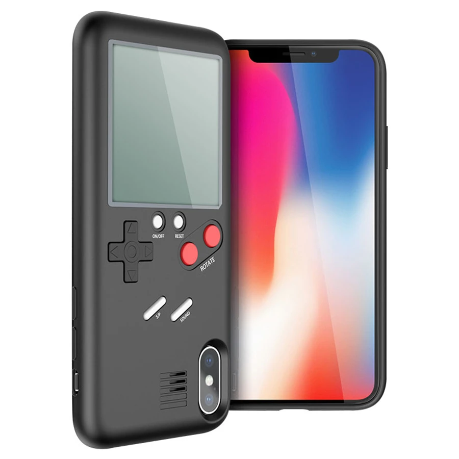 Gameboy Case Game Console Cover Tetris Phone Cases for iPhone X 6plus 6s 7 7plus 8 8plus Play Blokus Game Protective Cover