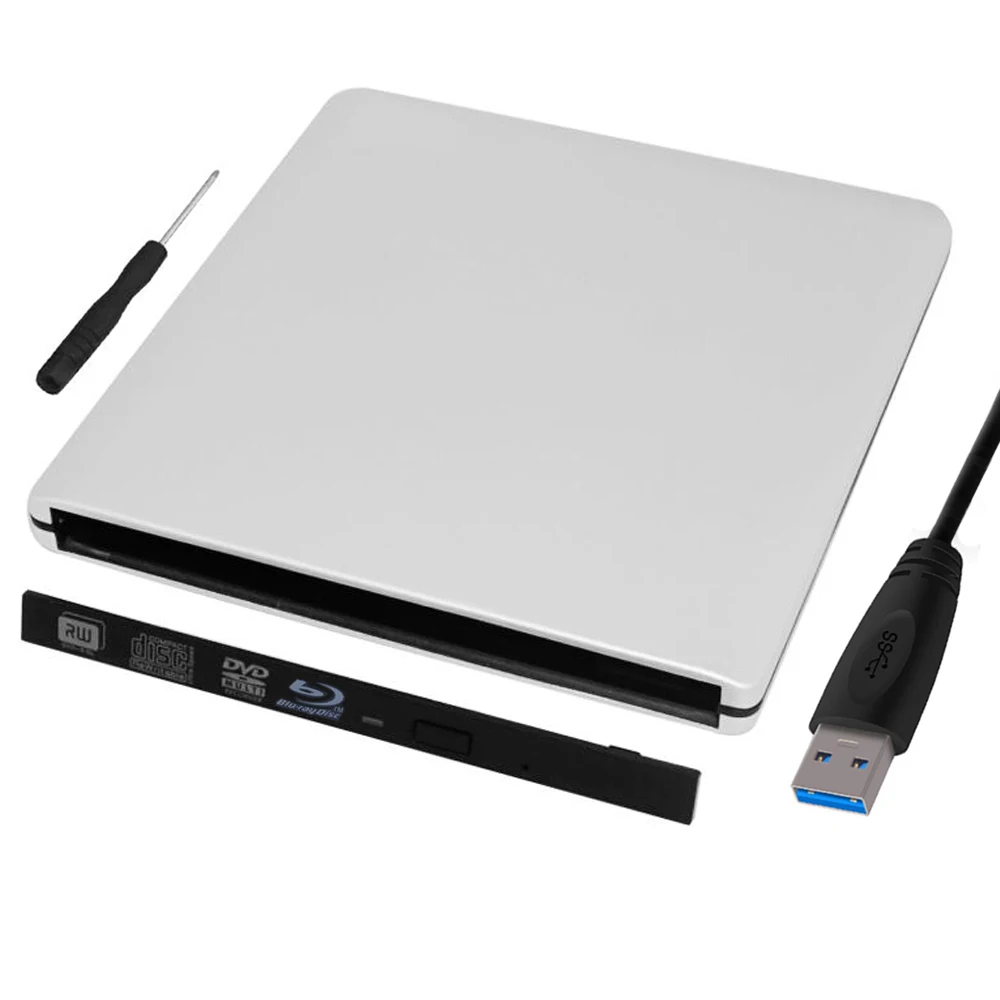 

Slot in USB 3.0 SATA Interface Laptop Notebook Blu-ray Burner Drive External Case Enclosure Caddy No Optical Driver 9.5mm