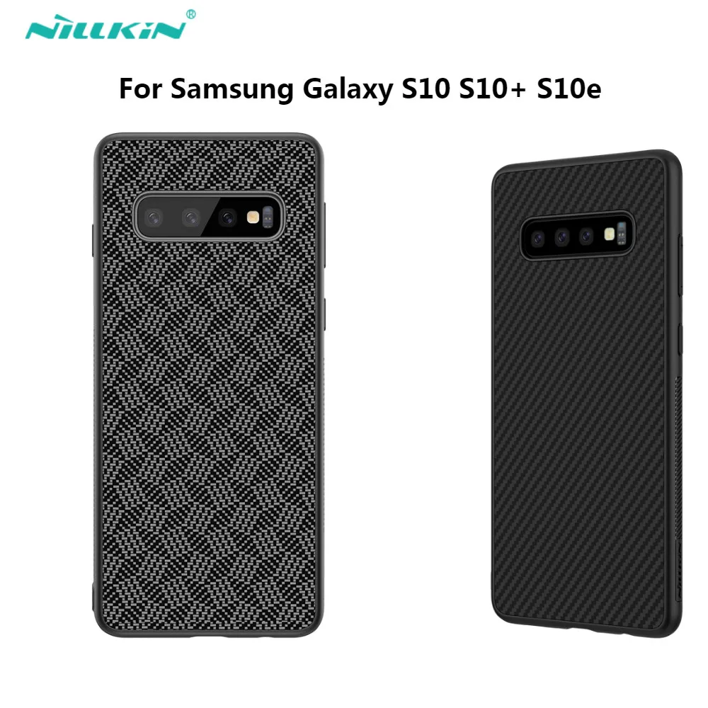 

NILLKIN Synthetic Fiber Phone Case For Samsung Galaxy S10 S10 Plus S10e Carbon PP Plastic Back Cover For Samsung S10+ S10 Lite