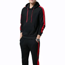 Бренд Rlyaeiz, новинка, весенний Повседневный Спортивный костюм для мужчин, комплект из двух предметов, полосатая толстовка с капюшоном+ штаны, спортивная одежда, мужские спортивные костюмы