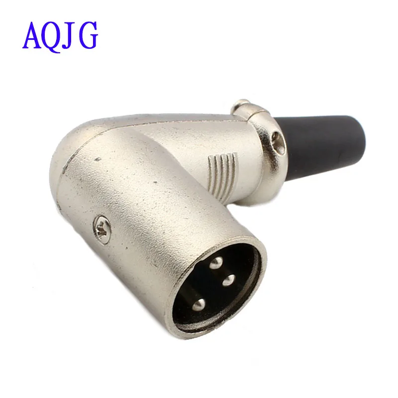 1pcs 90 degree right angle 3pin XLR connector Male XLR connector Female