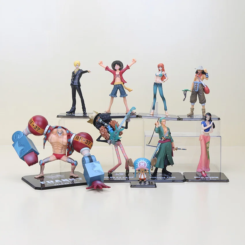 

9styles 6-19cm One Piece Toys 2 Years Later MLuffy Zoro Sanji Usopp Brook Franky Nami Nico Chopper Sanji PVC figure toys