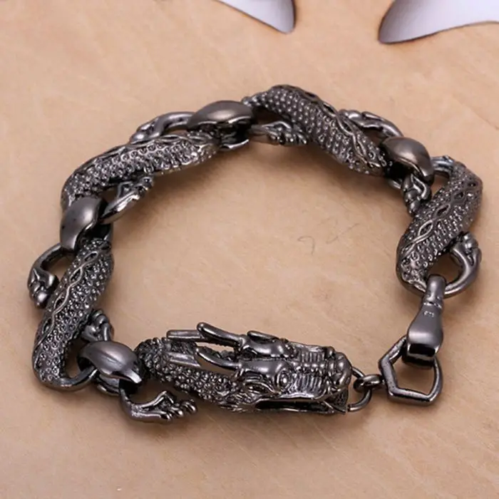 

925 jewelry silver plated jewelry bracelet fine fashion chinese dragon bracelet top quality wholesale and retail SMTH007