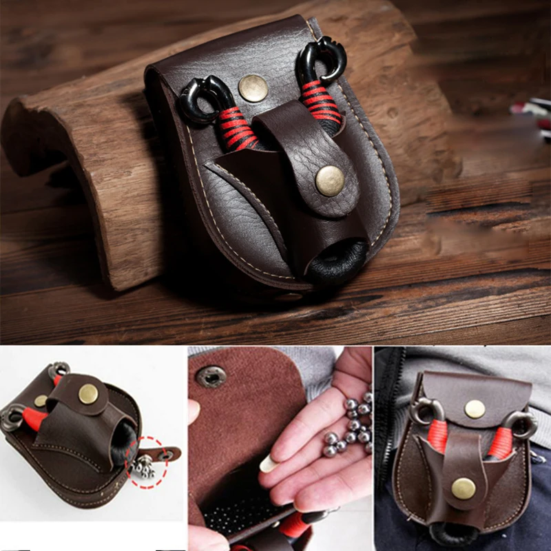 

Leather Case Waist Bag Pouch for Slingshot and Steel Balls , Pocket Slingshot Catapult Bag Sports Hunting Bow Accessories HW108
