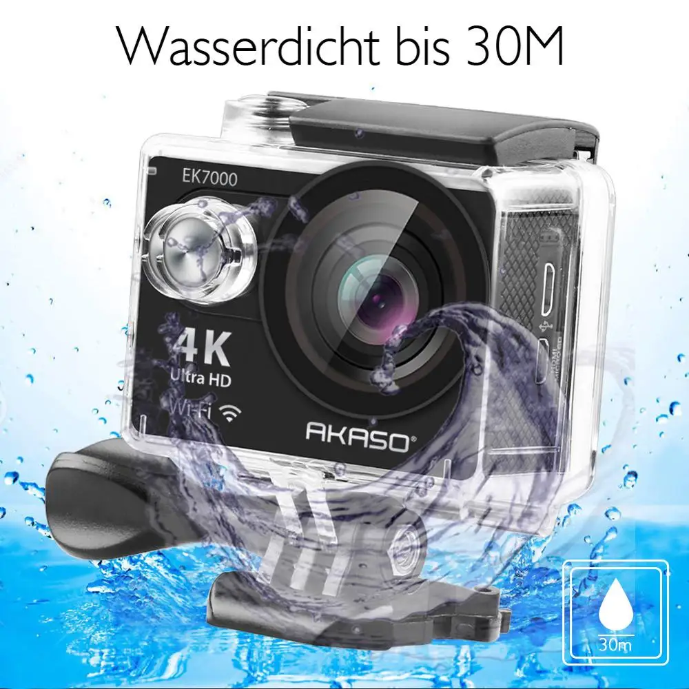 Экшн камера AKASO EK7000 Wi Fi 4K Ultra HD водонепроницаемая DV видеокамера 12 МП Спортивная с