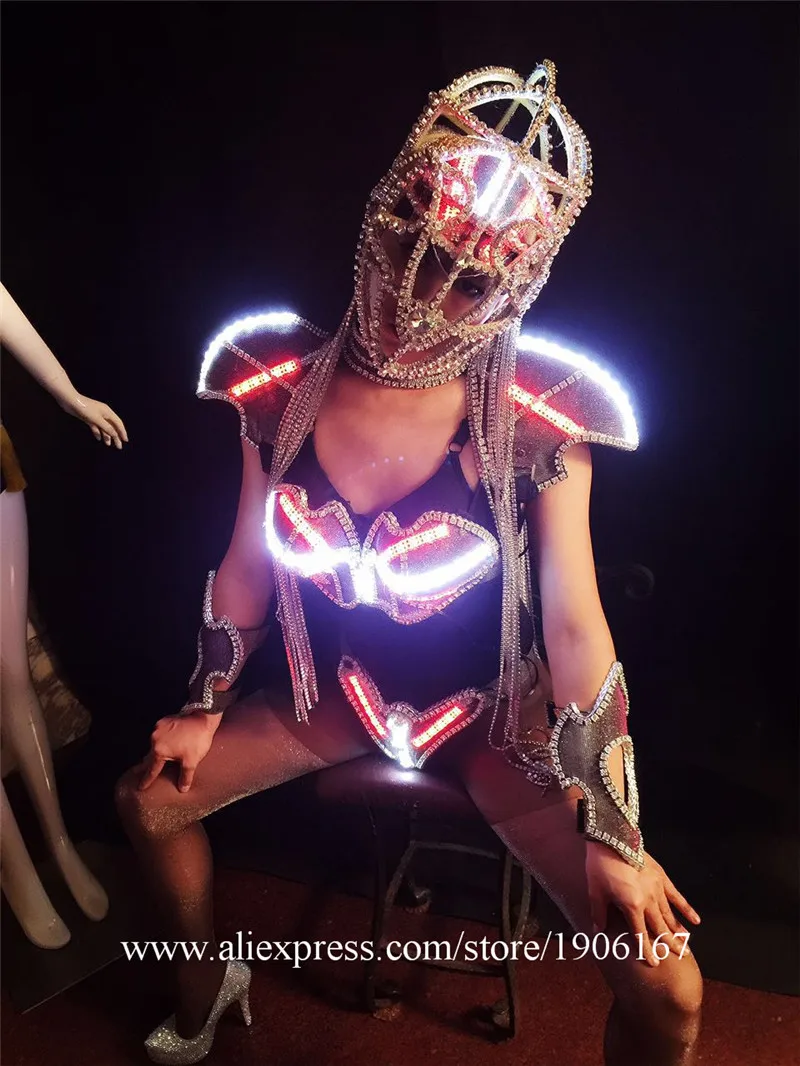 Fashion Model Catwalk Show Ballroom Costumes Led Luminous Sexy Lady Party Evening Dress Stage TV Show Clothes14