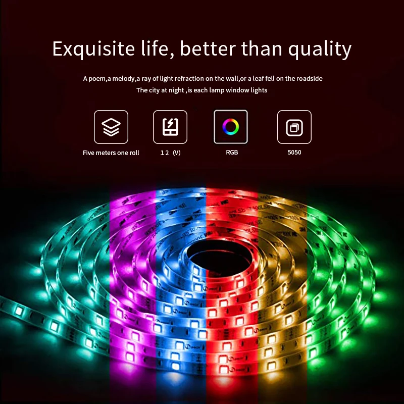 Светодиодная лента WASEDA DC5V SMD 5050 RGB Водонепроницаемая 1 м 2 3 60 светодиодный S/M DC 5 в