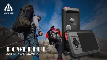 

Powerful Love Mei Brand Life Waterproof Aluminum Metal Tough Shockproof Robot Defender Case for Huawei Mate 10