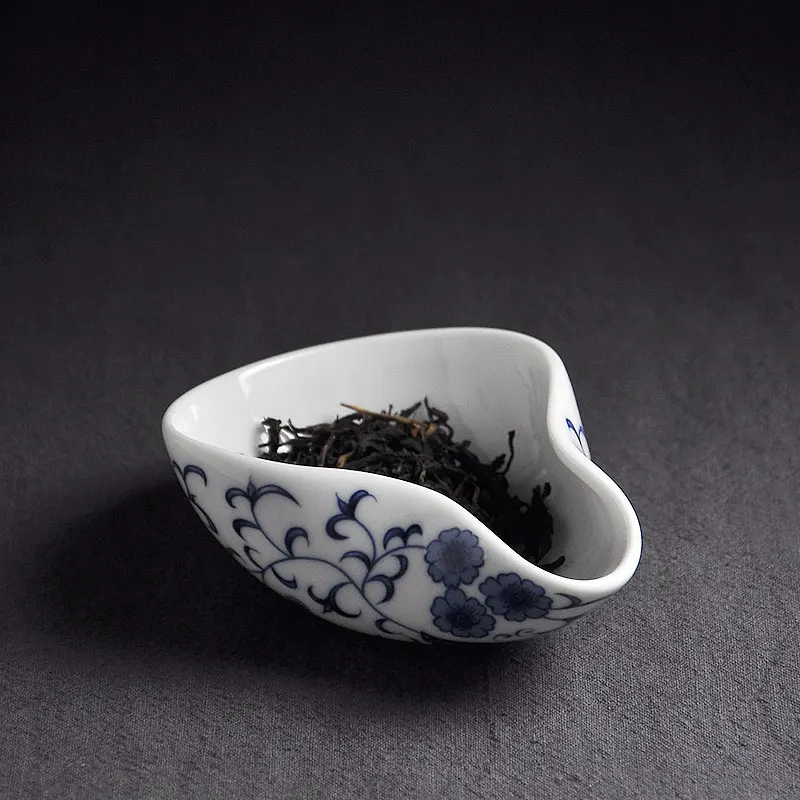 В китайском стиле керамический фарфор подставка для чая Chahe для офиса чайные предметы чайная церемония аксессуары ложки для чая Лопата узор - Цвет: B