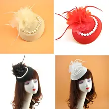 Женские аксессуары для волос свадебные цветочные фетровые шляпы перья искусственный жемчуг сплошной цвет заколки для волос Коктейльные головные уборы