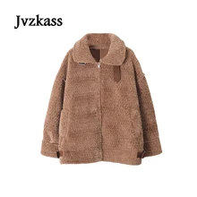 Jvzkass, новинка, овечья шерсть, свободный густой мех, мотоциклетная одежда, новинка, женская осенняя и зимняя куртка Z221