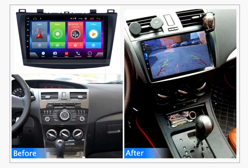 

Car Android 8.1 Multimedia Player for Mazda 3 2011-2018 GPS Navigation Device bluetooth steering wheel control support