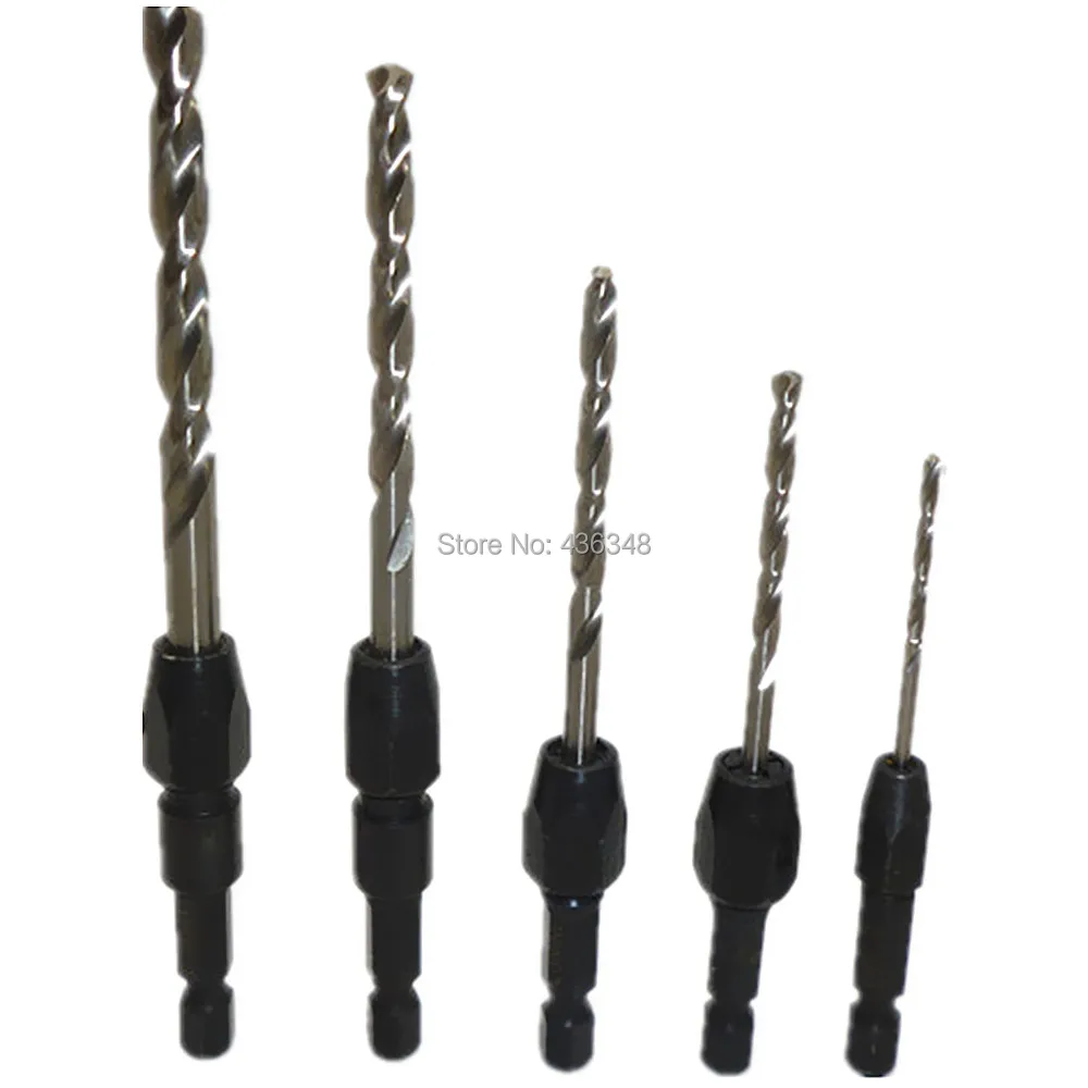 5pc Hss6542 High Speed Steel Drill Bit 1/4" Quick Change Shank Drill