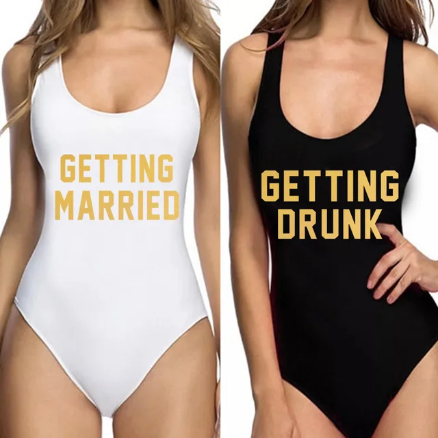 {Excellent|Wonderfull|Very Good|Very Recommended} Bachelorette Swimsuits Getting Drunk and Getting Married Beach Bachelorette Party Bathing Suits Custom Swimwears Best Price