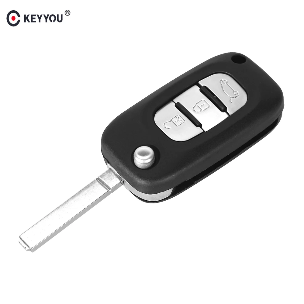 

KEYYOU 2 Buttons Flip Folding Car Key Shell For Renault Clio Kangoo Modus Megane Remote Key Case Key Auto Blank Replacement