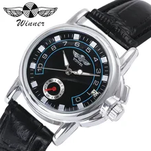 WINNER Business Classic Women Watches Auto Mechanical Watch Working Sub-dial Calendar Leather Strap Elegant Ladies Wristwatch