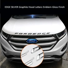 Для Ford Edge- Серебряный графит капот буквенная эмблема-глянцевая отделка металлическая эмблема