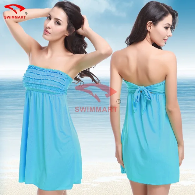 strapless beach cover up dress