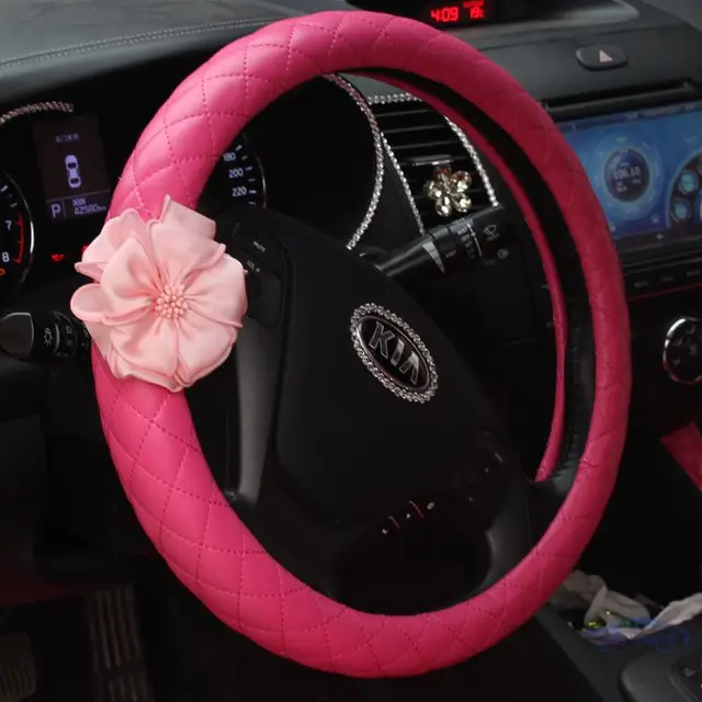 Buy girls women car accessories interior pink rose set