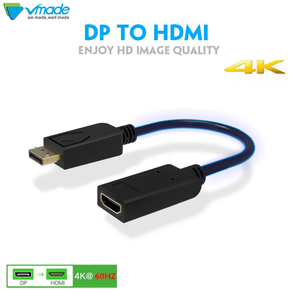 

DP to HDMI cable Display Ports and connectors up to 1080P HDMI male to female adapter converter support HDTV projector display