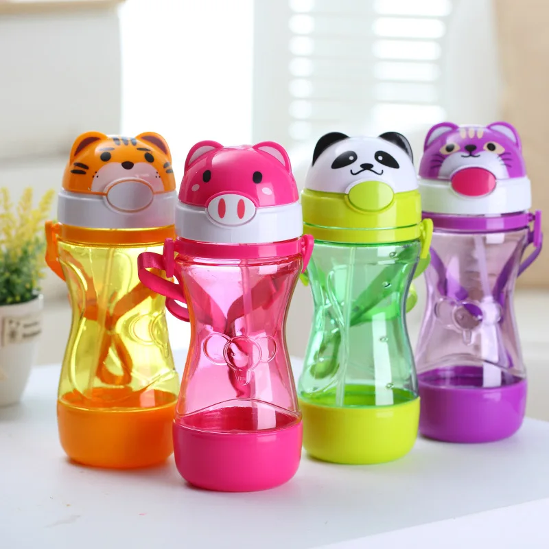 

Baby Water Straw Bottles Training Cups For Children Learn Drinking With Handle/Strap Sippy No-spill Kids Sippy Cups BPA Free