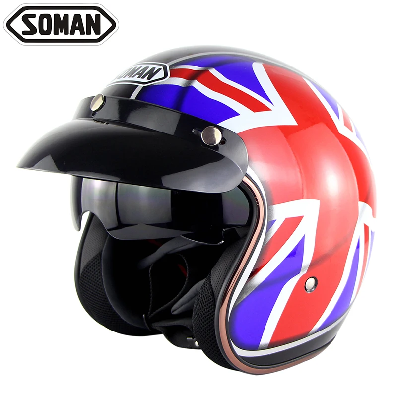 Soman 510 винтажный шлем Casco Ретро мотоциклетный с открытым лицом спортивный для