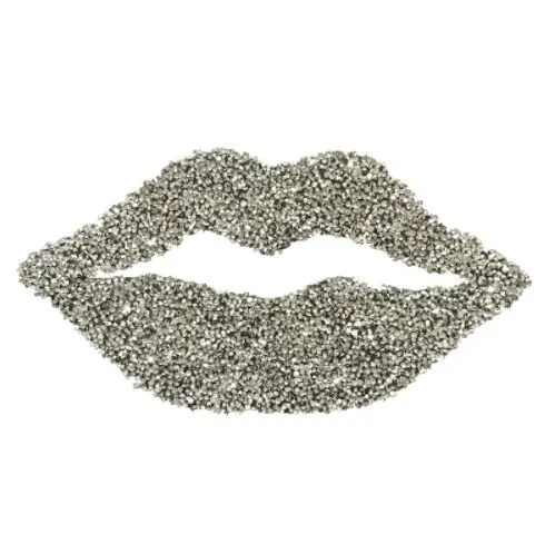 

DD 1 Piece 3D Rhinestones Lips Iron on Patch Large Crystal Mouth Beaded Applique for Jeans Clothing Decorations Hot Melt Sticker