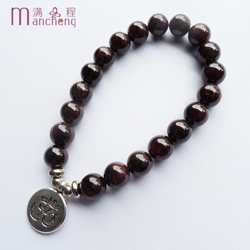 

muslim tasbih prayer beads elasticity Garnet allah bracelet,women man 8MM natural stone Islamic Garnet allah strand bracelet
