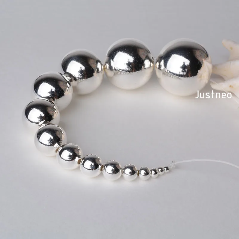 1 шт. бесшовный Круглый свободный шар 2 20 мм|silver beads|925 sterling silver beadssterling beads |