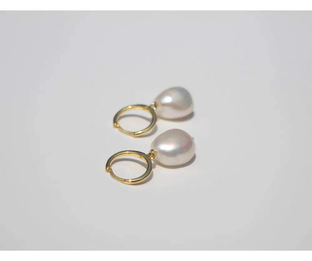 Серьги из стерлингового серебра S925, модные пресноводные жемчужины неправильной формы в стиле барокко, простые милые женские серебряные серьги