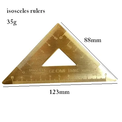Винтаж латунная линейка треугольная линейка транспортир школьников измерить инструменты, Kawaii интимные аксессуары