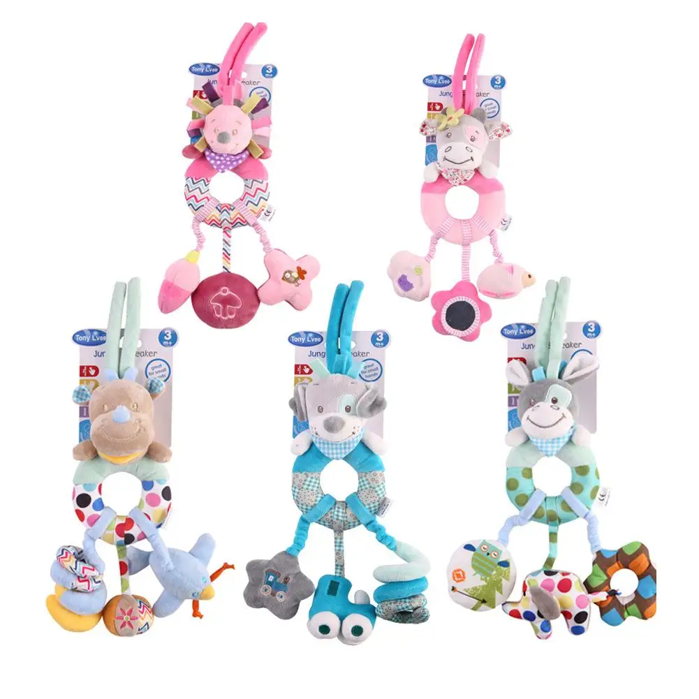 

Baby Toy Soft Cartoon Plush Doll Animal Shaped Baby Bed Hanging Rattle Doll Crib Bed Hanging Animal Toy For Newborn Toddler