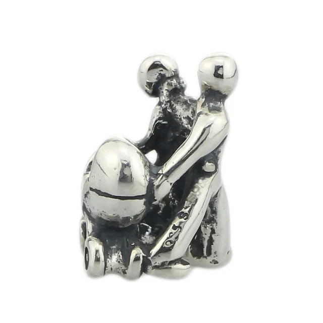 

925 Sterling Silver Family Charm Bead Fits European Brand 3.0 mm Bracelet & Necklace Jewelry