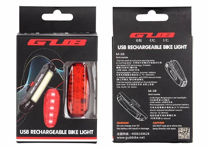 Clearance GUB M-26 Cycling Running Safety Lamp LED Bicycle Bike Light recharging Outdoor Hiking SOS Light enclose to seat post or helmet 12