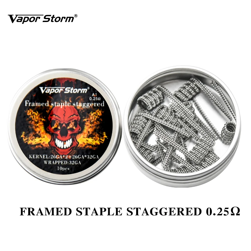 10 шт./лот Vapor Storm A1 готовая катушка Clapton Twisted Torch Juggernaut проволочная с сопротивлением