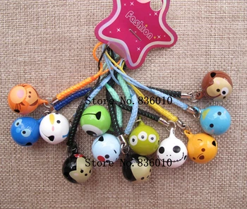 

Hot Sale 60 pcs Cartoon Pendant Key Chains With Bell Toy Gifts Favors LL-209