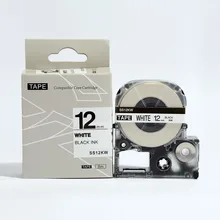 3PK/Lot Alta qualidade SS12KW 12mm preto no Branco Labelworks Tepra rótulo fita fita LC Kingjim para Tepra Pro SR150 400 lw lw 700