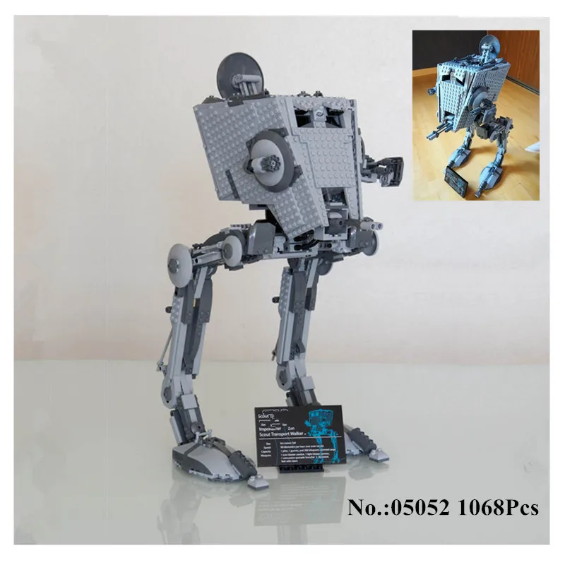 

H&HXY IN STOCK 05052 1068PCS New Star The Empire AT-ST Robot wars Building Blocks Bricks Set DIY Christmas Toys 10174