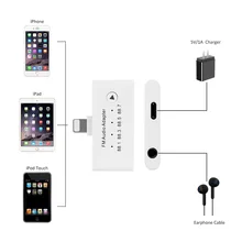 For iPhone Adapter 3 5mm Aux Jack Headphone Earphones Audio Splitter Charging Music For iphone X XS Max XR 8 Plus