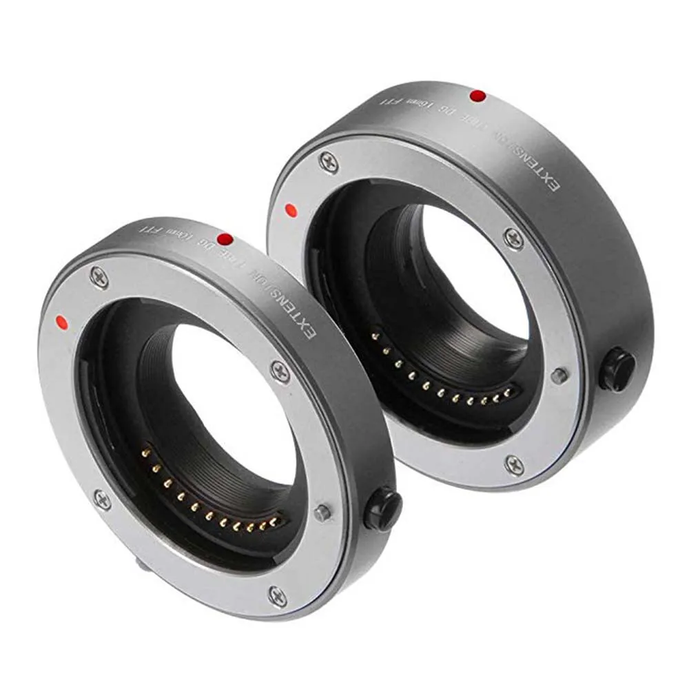 Переходное кольцо для объективов FOTGA металлическое Удлинительное макрокольцо для автоматического 10 мм+ 16 мм комплект адаптер объектива для камер Micro Four Thirds MFT M4/3 крепление GH1/2/3 GH4 GH5 GH5s E-PM1 E-PM2