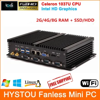 Kaufen Mini ITX Industrie PC Intel 1037u Dual Core 2G/4G/8G RAM SSD/ HDD Robuste Fanless Desktop Computer Windows7/8/XP HDMI 1080P
