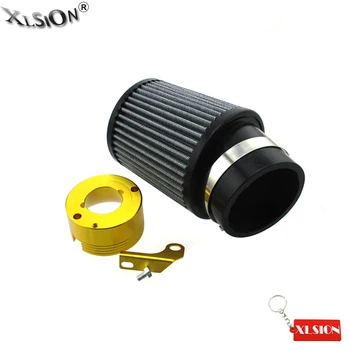 

XLSION Aftermarket Gold Adapter Kit + 62mm Air Filter For Honda GX340 GX390 Clone Predator 301cc 420cc Racing Lawnmower