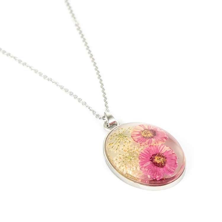 Factory supply plants style tourist gift beautiful girl oval sunflower jewelry fashion necklaces