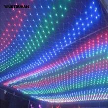 Yingtouman Романтический 1.5*1.5 м сетки светодиодные лампы Фея Строка Рождество открытый декоративные plug Рынок чистый свет luces